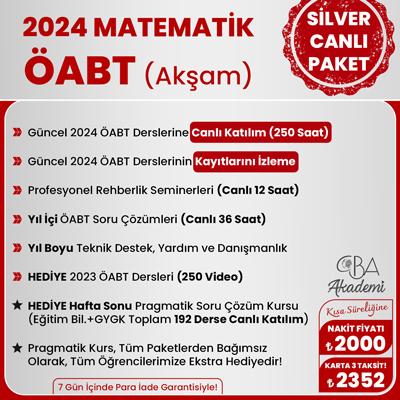 2024 MATEMATİK ÖABT (Akşam) CANLI DERS (SİLVER PAKET)
