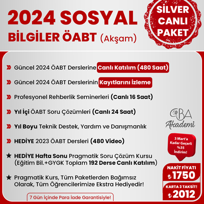 2024 SOSYAL BİLGİLER ÖABT (Akşam) CANLI DERS (SİLVER PAKET)
