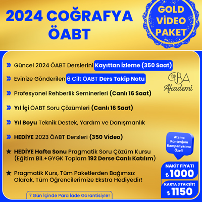 2024 COĞRAFYA ÖABT VİDEO DERS (GOLD PAKET)