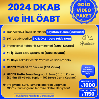 2024 DKAB + İHL ÖABT VİDEO DERS (GOLD PAKET)