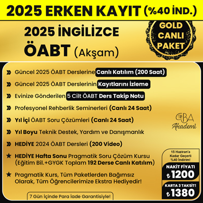 2025 İNGİLİZCE ÖABT (Akşam) CANLI DERS (GOLD PAKET)