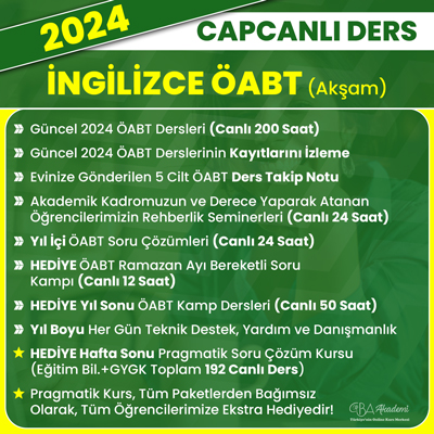 2024 İNGİLİZCE ÖABT (Akşam) CANLI DERS