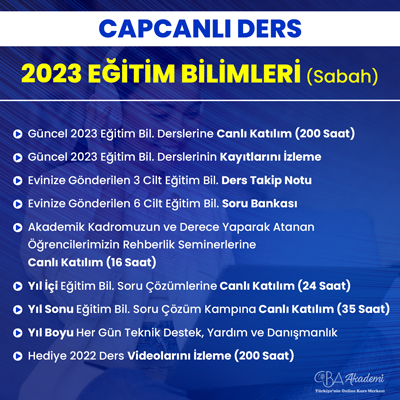 2023 EĞİTİM BİLİMLERİ (Sabah) CANLI DERS