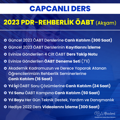 2023 PDR REHBERLİK ÖABT (Akşam) CANLI DERS
