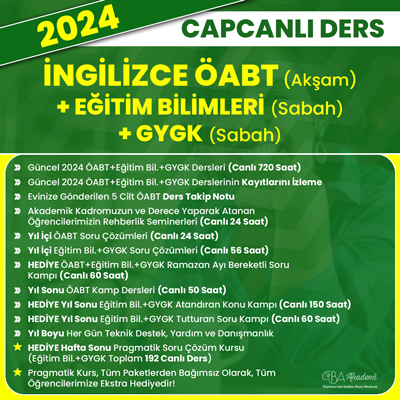 2024 İNGİLİZCE (Akşam) + EĞİTİM BİL. + GYGK (Sabah 1. Grup) CANLI DERS
