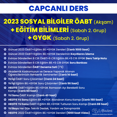 2023 SOSYAL BİLGİLER ÖABT (Akşam) + EĞİTİM BİL. + GYGK (Sabah 2. Grup) CANLI DERS