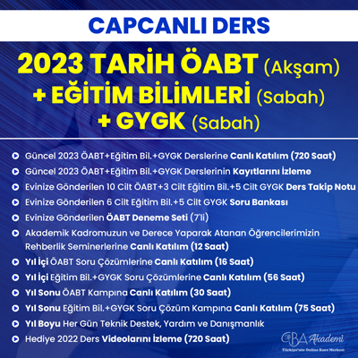 2023 TARİH ÖABT (Akşam) + EĞİTİM BİL. + GYGK (Sabah) CANLI DERS