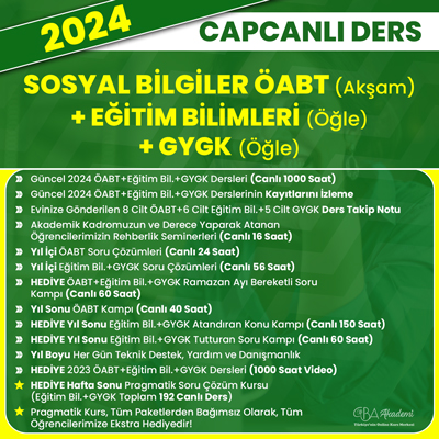 2024 SOSYAL BİLGİLER ÖABT (Akşam) + EĞİTİM BİL. + GYGK (Öğle) CANLI DERS