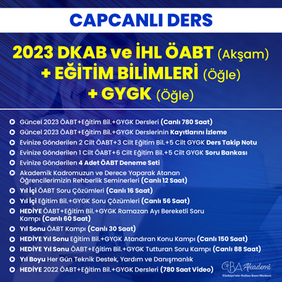 2023 DKAB + İHL ÖABT (Akşam) + EĞİTİM BİL. + GYGK (Öğle) CANLI DERS