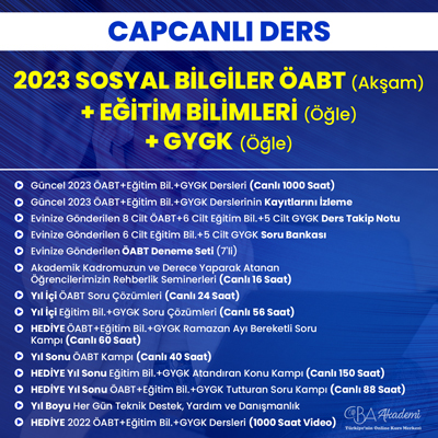 2023 SOSYAL BİLGİLER ÖABT (Akşam) + EĞİTİM BİL. + GYGK (Öğle) CANLI DERS