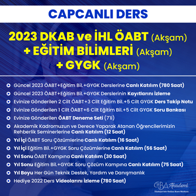 2023 DKAB + İHL ÖABT (Akşam) + EĞİTİM BİL. + GYGK (Akşam) CANLI DERS