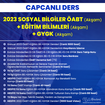 2023 SOSYAL BİLGİLER ÖABT (Akşam) + EĞİTİM BİL. + GYGK (Akşam Grubu) CANLI DERS