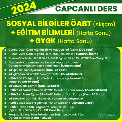 2024 SOSYAL BİLGİLER ÖABT (Akşam) + EĞİTİM BİL. + GYGK (Hafta Sonu) CANLI DERS