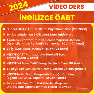 2024 İNGİLİZCE ÖABT VİDEO DERS