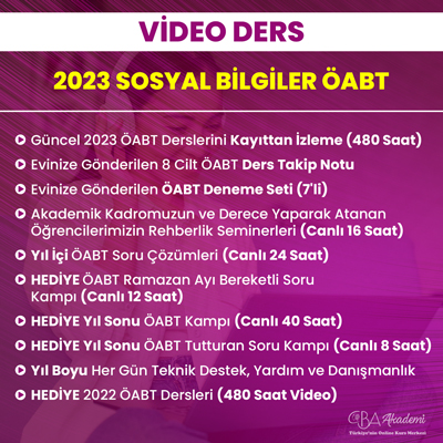 2023 SOSYAL BİLGİLER ÖABT VİDEO DERS