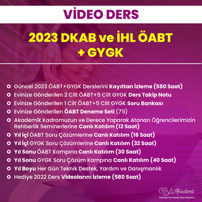 2023 DKAB + İHL ÖABT + GYGK VİDEO DERS