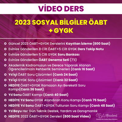 2023 SOSYAL BİLGİLER ÖABT + GYGK VİDEO DERS