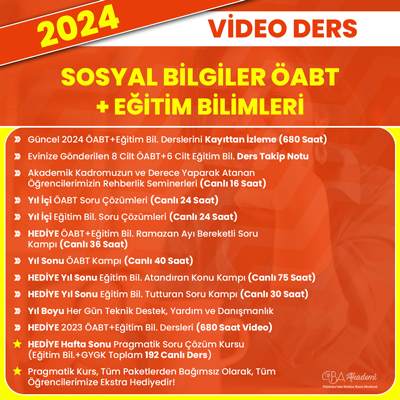 2024 SOSYAL BİLGİLER ÖABT + EĞİTİM BİL. VİDEO DERS