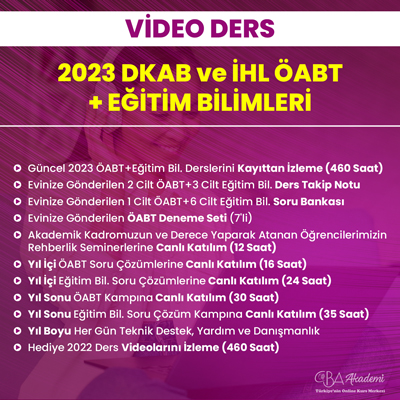 2023 DKAB + İHL ÖABT + EĞİTİM BİL. VİDEO DERS