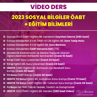 2023 SOSYAL BİLGİLER ÖABT + EĞİTİM BİL. VİDEO DERS