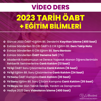 2023 TARİH ÖABT + EĞİTİM BİL. VİDEO DERS