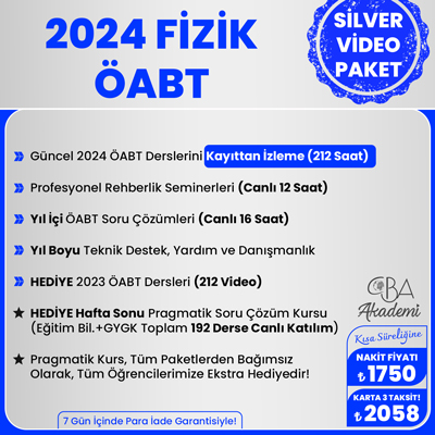 2024 FİZİK ÖABT VİDEO DERS (SİLVER PAKET)