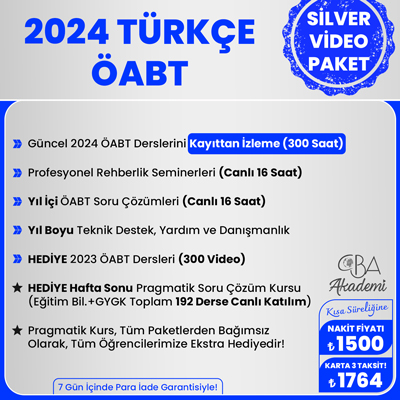 2024 TÜRKÇE ÖABT VİDEO DERS (SİLVER PAKET)