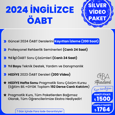 2024 İNGİLİZCE ÖABT VİDEO DERS (SİLVER PAKET)