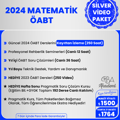 2024 MATEMATİK ÖABT VİDEO DERS (SİLVER PAKET)