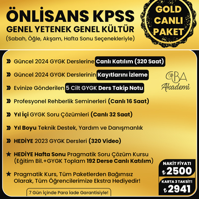 2024 ÖNLİSANS KPSS CANLI DERS (GOLD PAKET)