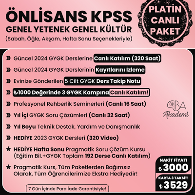 2024 ÖNLİSANS KPSS CANLI DERS (PLATİN PAKET)