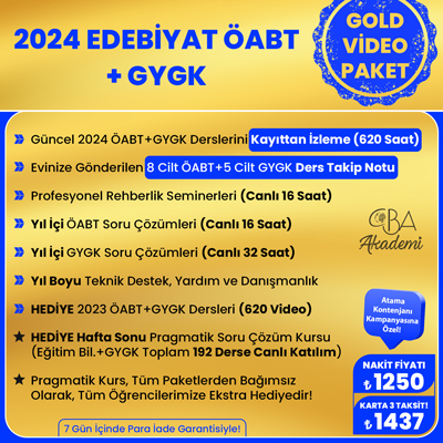 2024 EDEBİYAT ÖABT + GYGK VİDEO DERS (GOLD PAKET)