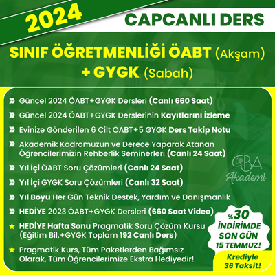 2024 SINIF ÖĞRETMENLİĞİ ÖABT (Akşam) + GYGK (Sabah 1. Grup) CANLI DERS