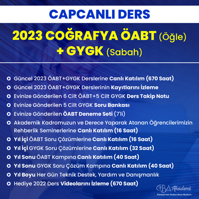 2023 COĞRAFYA ÖABT (Öğle) + GYGK (Sabah) CANLI DERS