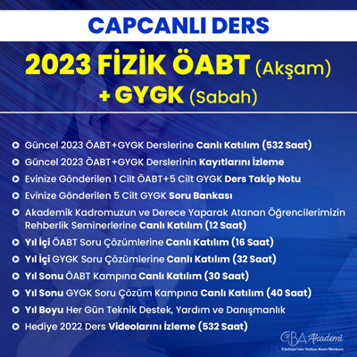 2023 FİZİK ÖABT (Akşam) + GYGK (Sabah) CANLI DERS