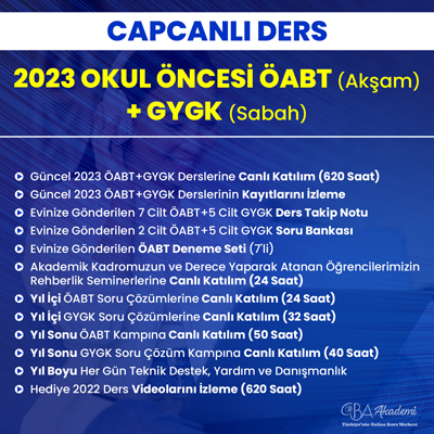 2023 OKUL ÖNCESİ ÖABT (Akşam) + GYGK (Sabah) CANLI DERS