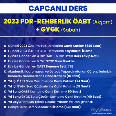 2023 PDR REHBERLİK ÖABT (Akşam) + GYGK (Sabah) CANLI DERS