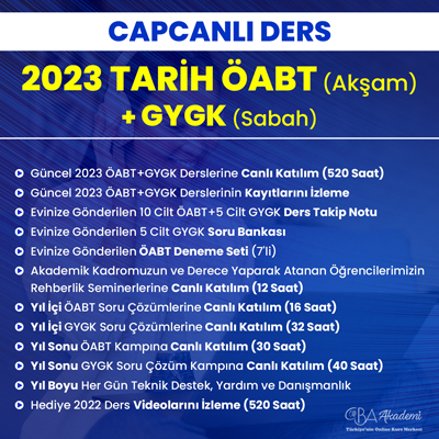 2023 TARİH ÖABT (Akşam) + GYGK (Sabah) CANLI DERS