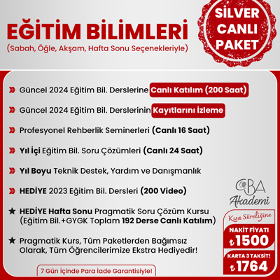 2024 EĞİTİM BİLİMLERİ CANLI DERS (SİLVER PAKET)