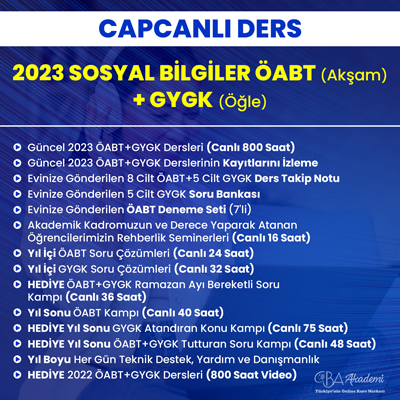 2023 SOSYAL BİLGİLER ÖABT (Akşam) + GYGK (Öğle) CANLI DERS