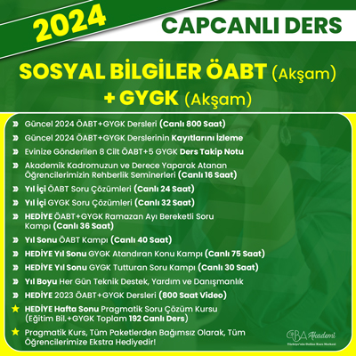 2024 SOSYAL BİLGİLER ÖABT (Akşam) + GYGK (Akşam Grubu) CANLI DERS