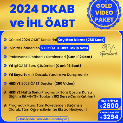 2024 DKAB + İHL ÖABT VİDEO DERS (GOLD PAKET)