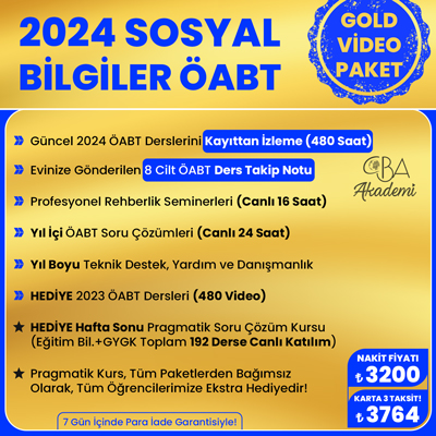 2024 SOSYAL BİLGİLER ÖABT VİDEO DERS (GOLD PAKET)