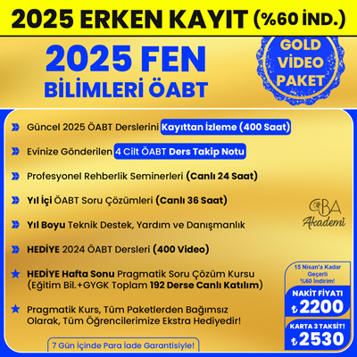 2025 FEN BİLİMLERİ  ÖABT VİDEO DERS (GOLD PAKET)