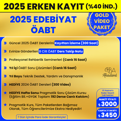 2025 EDEBİYAT ÖABT VİDEO DERS (GOLD PAKET)
