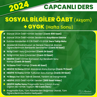 2024 SOSYAL BİLGİLER ÖABT (Akşam) + GYGK (Hafta Sonu) CANLI DERS