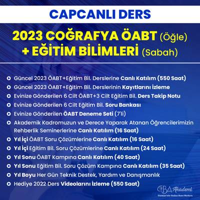 2023 COĞRAFYA ÖABT (Öğle) + EĞİTİM BİL. (Sabah) CANLI DERS