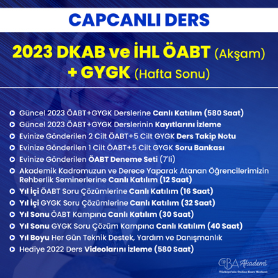 2023 DKAB + İHL ÖABT (Akşam) + GYGK (Hafta Sonu) CANLI DERS
