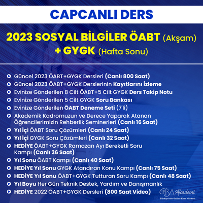2023 SOSYAL BİLGİLER ÖABT (Akşam) + GYGK (Hafta Sonu) CANLI DERS