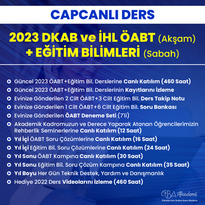 2023 DKAB + İHL ÖABT (Akşam) + EĞİTİM BİL. (Sabah) CANLI DERS